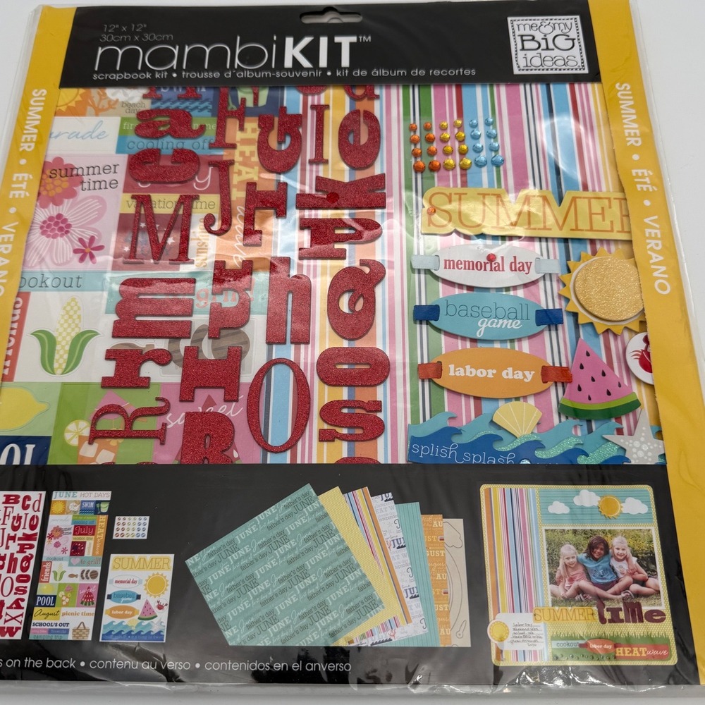 Me & My Big Ideas mambiKIT Summer Scrapbook Kit 12x12 Papers Stickers SRK-93 NEW
